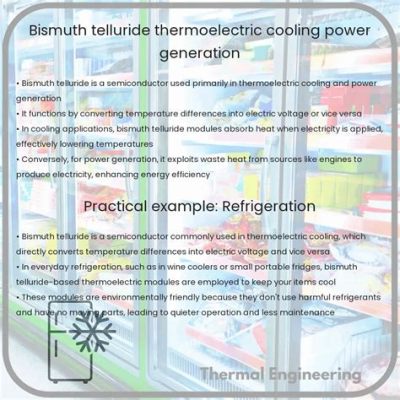  Bismuth Telluride: Thermoelectric Power Generation and Cooling Applications?